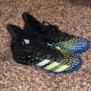 Adidas Predator Black and Blue Soccer Turf Cleats